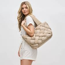 Nude Quilted Tote