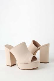 Nude Platform Mules
